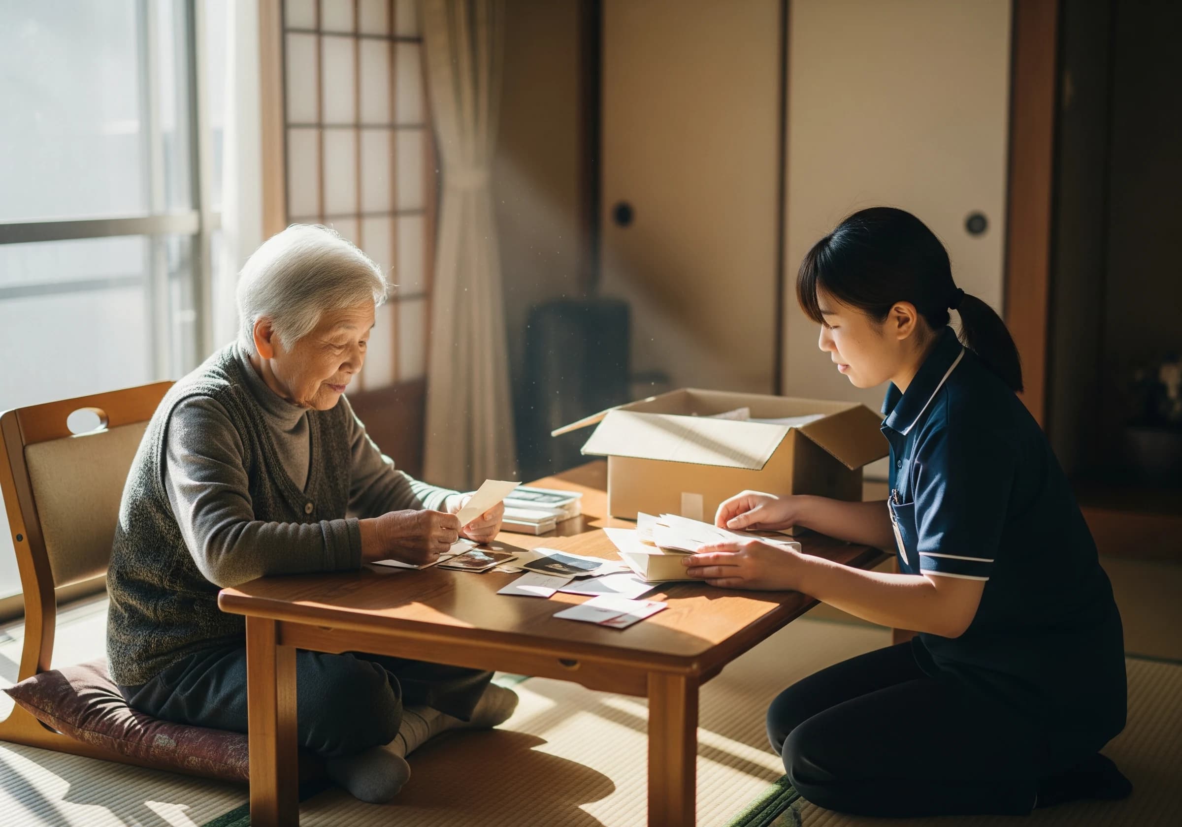 生前整理を一緒に進める様子