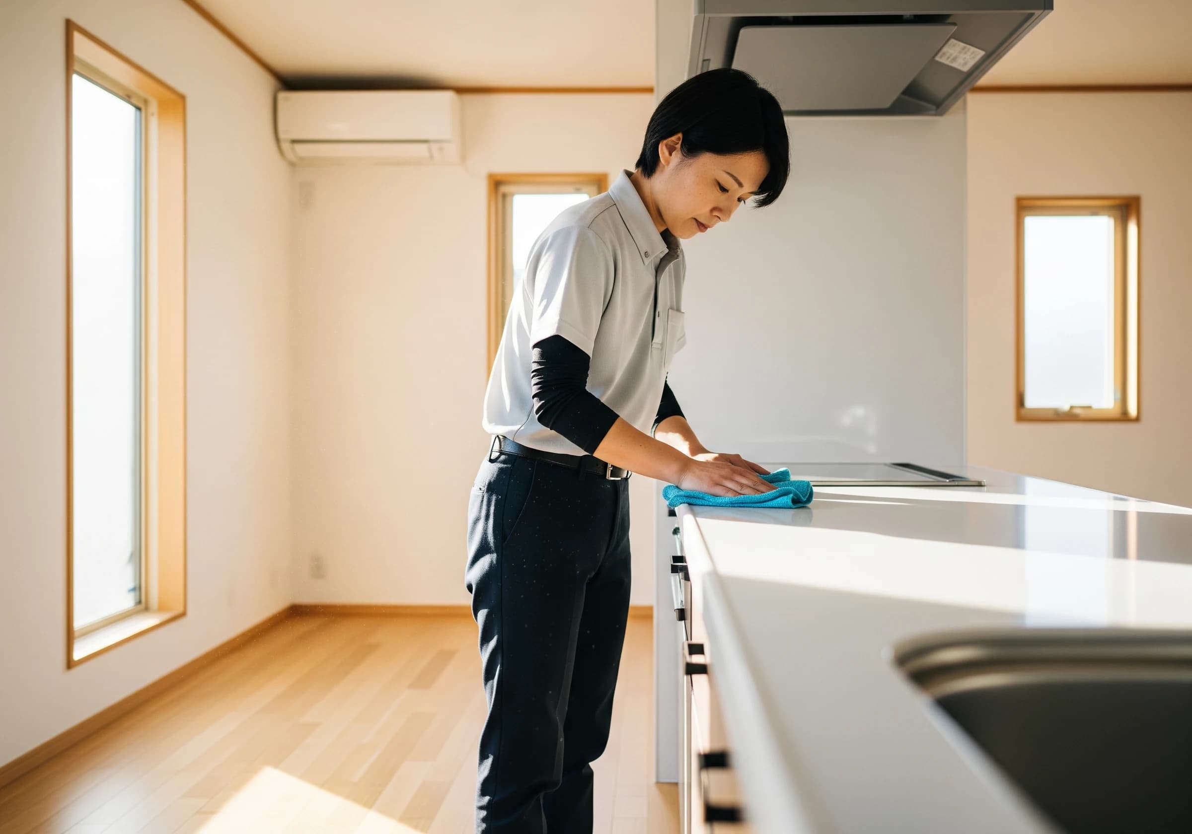 ハウスクリーニング中のキッチン